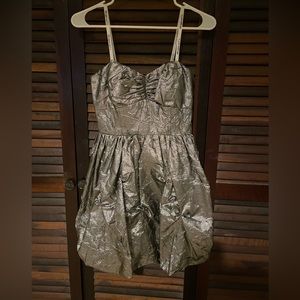 Metallic silver strapless cocktail dress. Used 1 time only.
